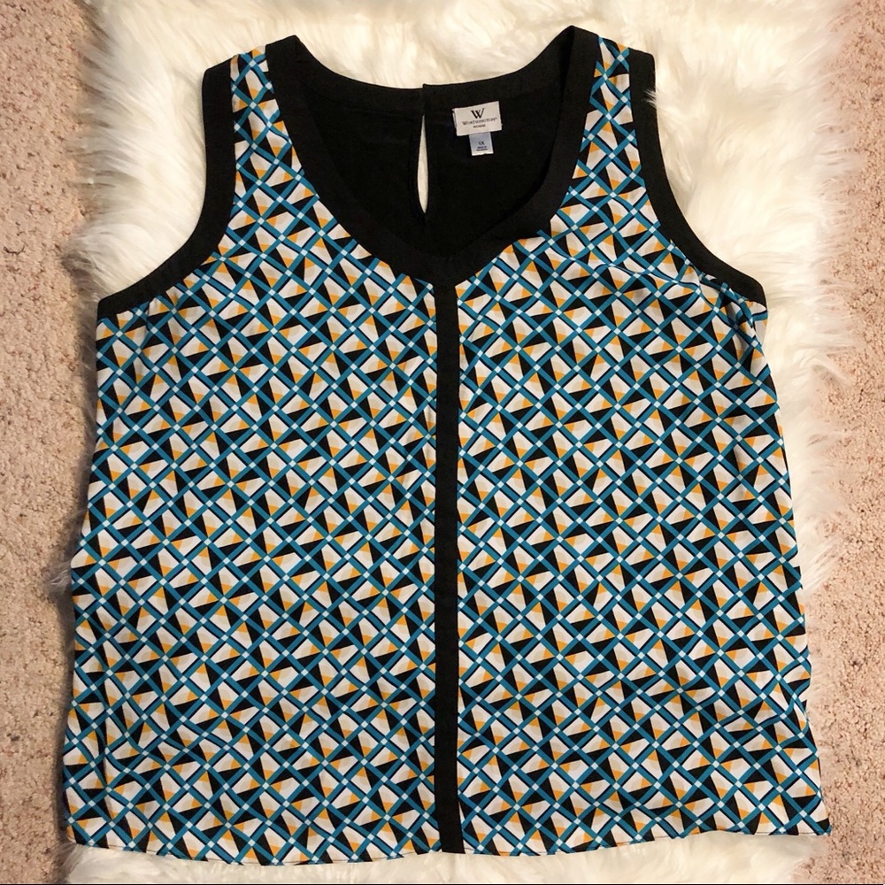Worthington Women |Geometric Print Sleeveless Tank